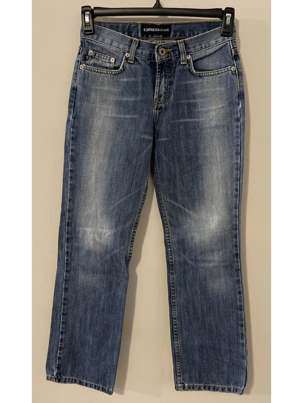 Express Womens Vintage 5/6 Short Light-Wash Low-Rise Bootcut Blue Jeans! A4773
